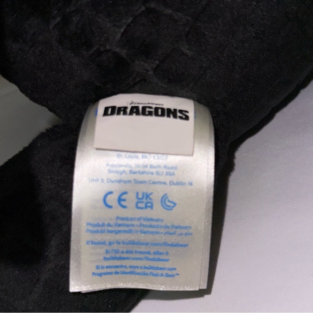 Toothless Nightfury Dragon Build a Bear Plush Toy with attachable wings - Picture 5 of 7